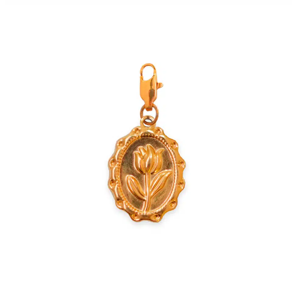 Charm Médaille Tulipe